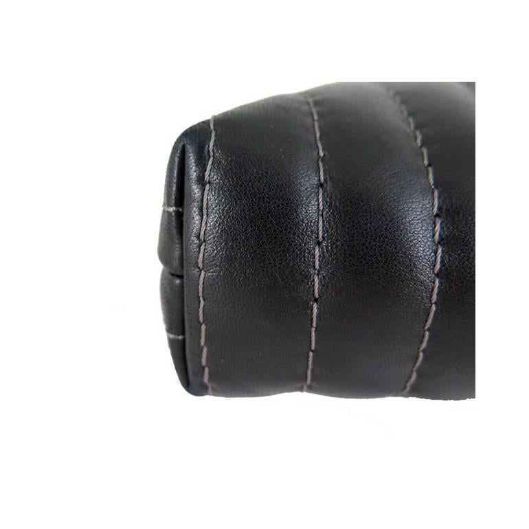 Chanel Black Lambskin Mademoiselle Evening Clutch Purse For Sale 3