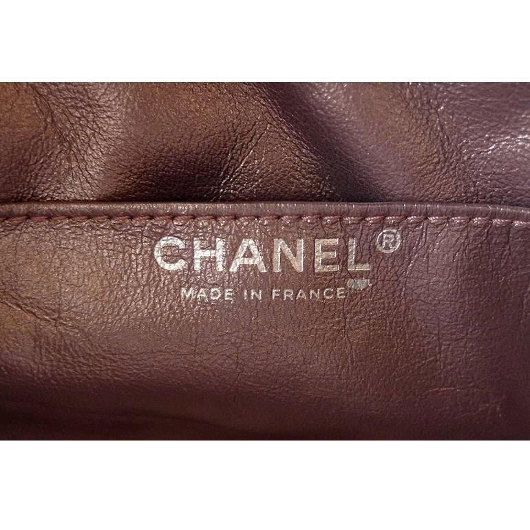 Women's Chanel Reissue Metallic Purple Lambskin 2.55 Evening Purse Bag For Sale