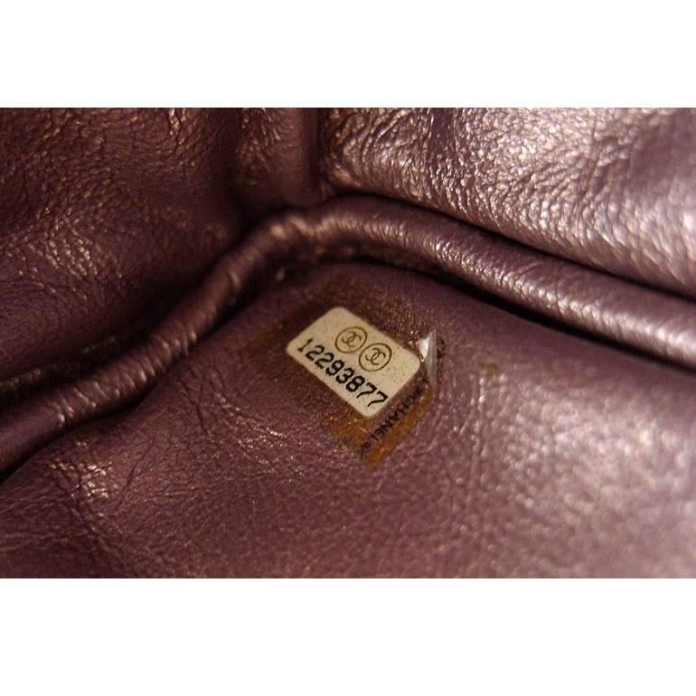Chanel Reissue Metallic Purple Lambskin 2.55 Evening Purse Bag For Sale 3