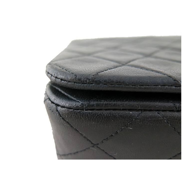 Chanel Black Lambskin Medium 2.55 Classic Thick Flap Bag For Sale 3