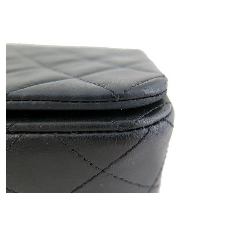 Chanel Black Lambskin Medium 2.55 Classic Thick Flap Bag For Sale 4