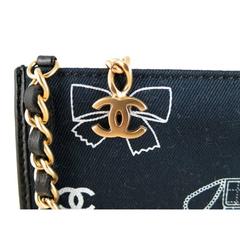 Chanel Two way Black Fabric CC Shoulder Evening Bag