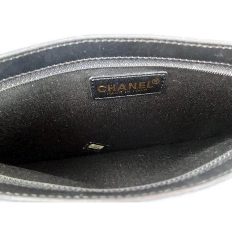 Chanel Two way Black Fabric CC Shoulder Evening Bag In Excellent Condition For Sale In Singapore, SG