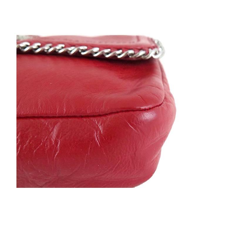Chanel Red Lambskin Chain Around 10inch Medium 2.55 Seasonal Flap Bag For Sale 3
