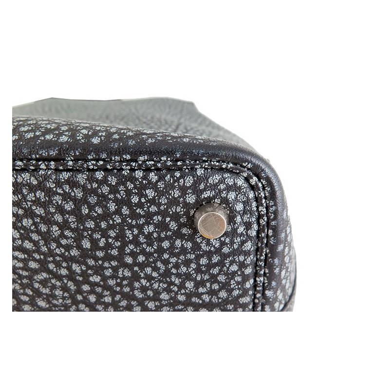 Hermès Black Dalmatian Buffalo Leather Picotin PM Bag 1