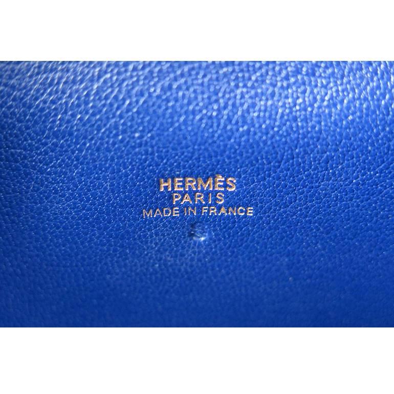 Hermes Blue Plume 20 Boxcalf Leather Gold Hardware For Sale 1