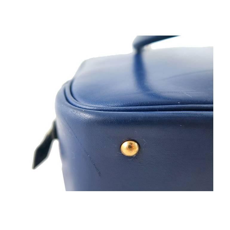 Hermes Blue Plume 20 Boxcalf Leather Gold Hardware For Sale 2