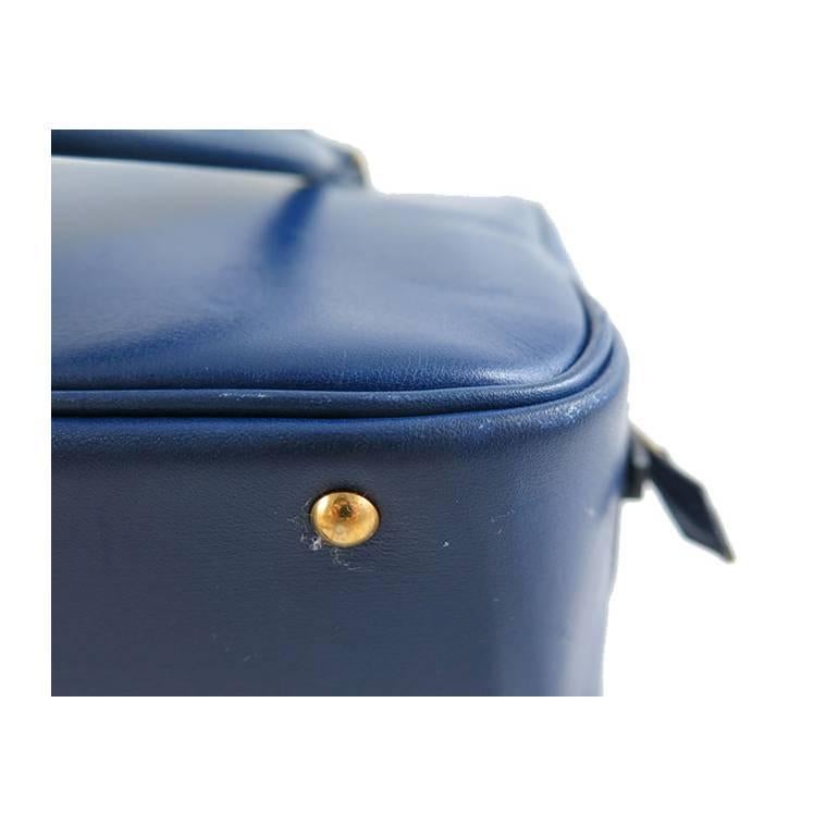 Hermes Blue Plume 20 Boxcalf Leather Gold Hardware For Sale 3