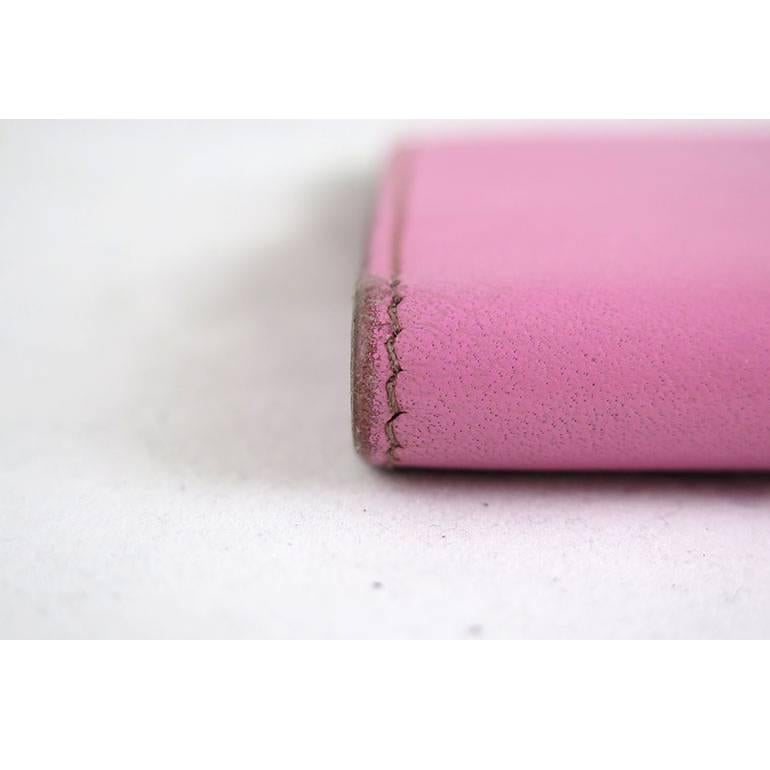 Hermes 5P Bubblegum Pink Bearn Palladium Hardware Wallet - Rare For Sale 3