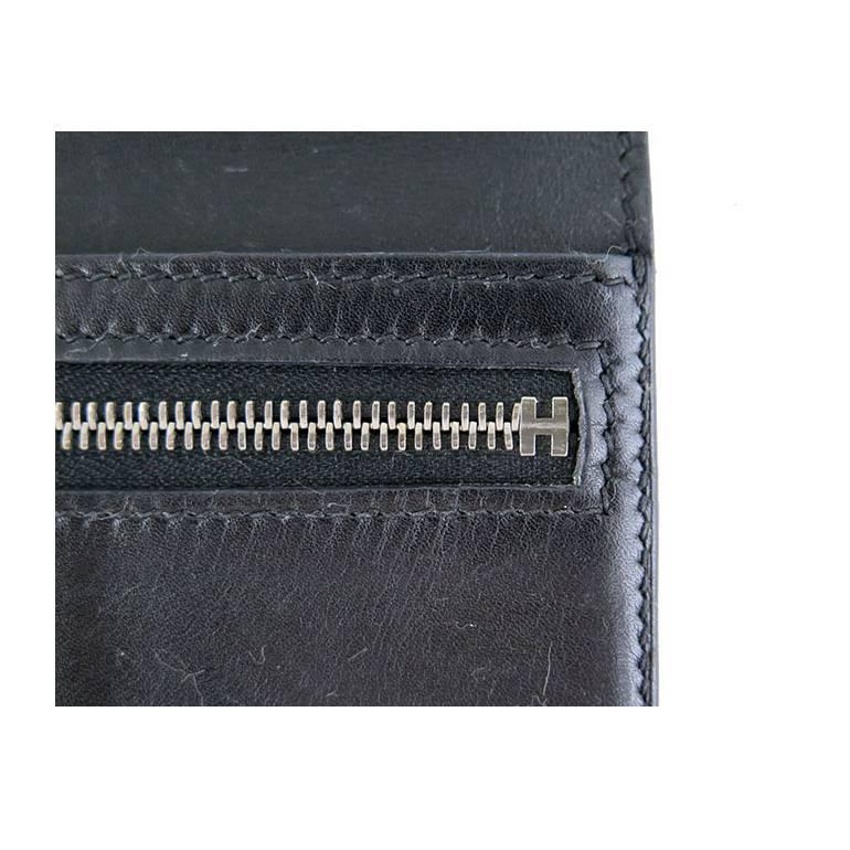 Hermes Black Bearn Veau Boxcalf Palladium Hardware Wallet For Sale 1