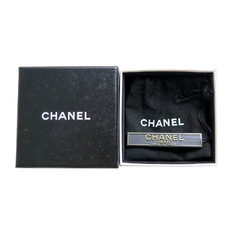 Chanel Silver CC Black Crystal Drop Earrings In New Condition In Singapore, SG