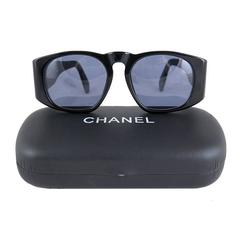 Chanel Black Matelasse Gold CC Sunglasses