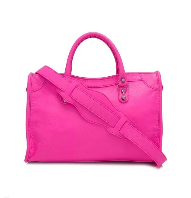 hot pink balenciaga bag