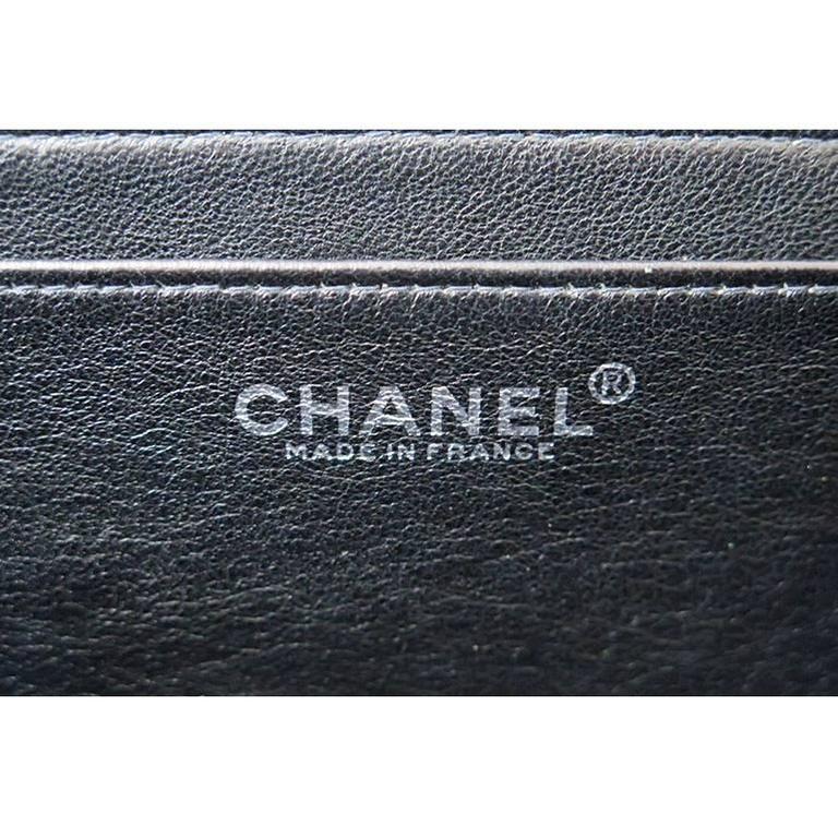 Chanel Black Large Canvas Fabric Classic 2.55 Flap Bag For Sale at 1stDibs