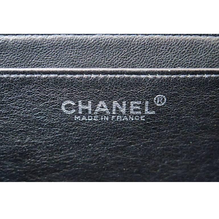 Chanel Black Large Canvas Fabric Classic 2.55 Flap Bag For Sale 1