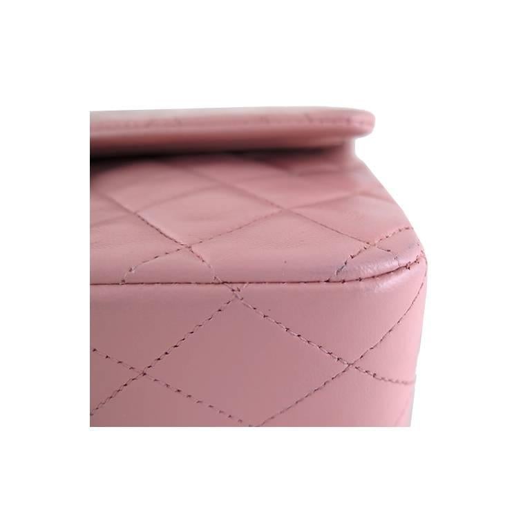 Chanel Pink Lambskin 2.55 Classic Medium Double Flap Evening Bag 3