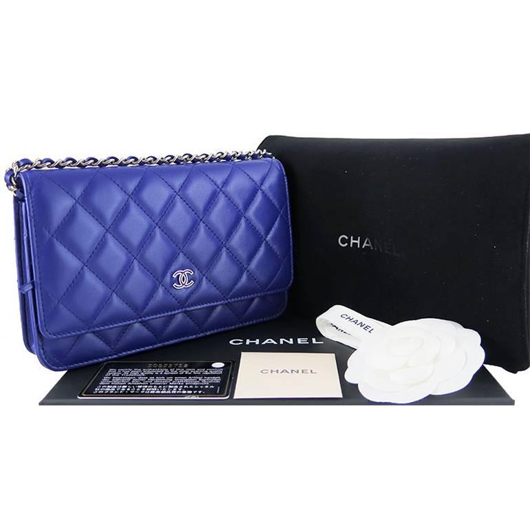 Brand new and unused. It is store fresh and in pristine condition. Highly sought after color that was sold out very quickly. Comes complete with original Chanel box, dust bag, authenticity card, care booklet, ribbon and camellia. The WOC can be worn