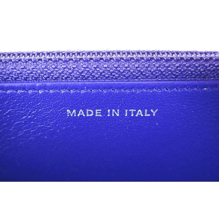 Chanel Purple Blue Lambskin Classic CC Three Way Wallet on Chain 4