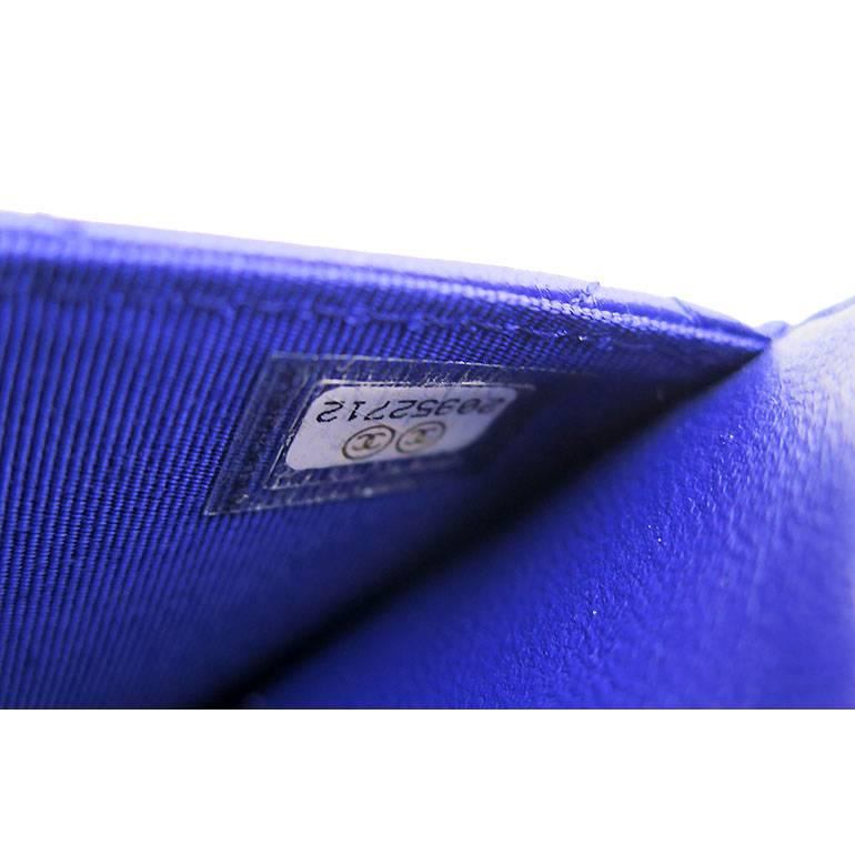 Chanel Purple Blue Lambskin Classic CC Three Way Wallet on Chain 5