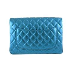 Chanel Jumbo Reissue 226 Metallic Blue Lambskin Evening Bag