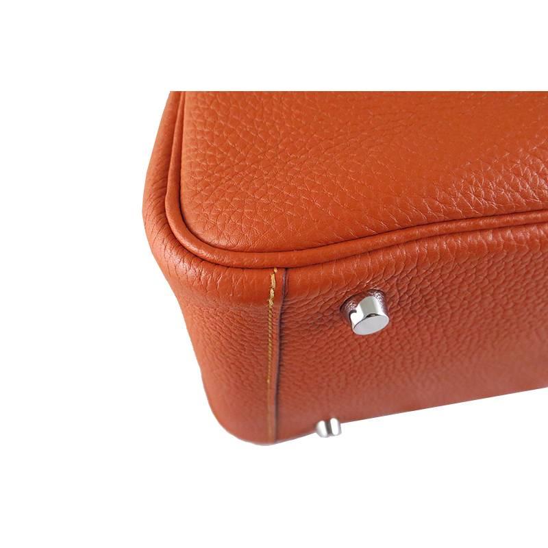Hermes Lindy 30 Eclat Bicolor Orange Moutard Clemence Leather Bag - RARE For Sale 1