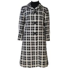 1960s Christian Dior Diorling Black Woven Cotton Mini Dress & Coat Vintage 8 Set 10