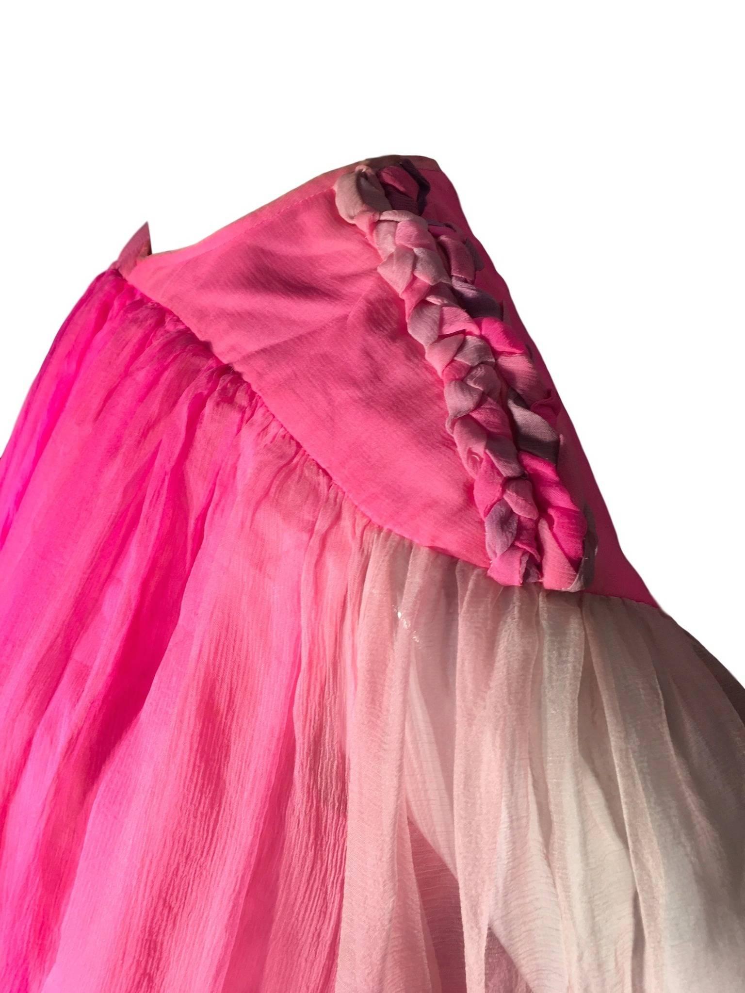 Women's Norman Hartnell Vintage Silk Chiffon Grecian Maxi Dress 