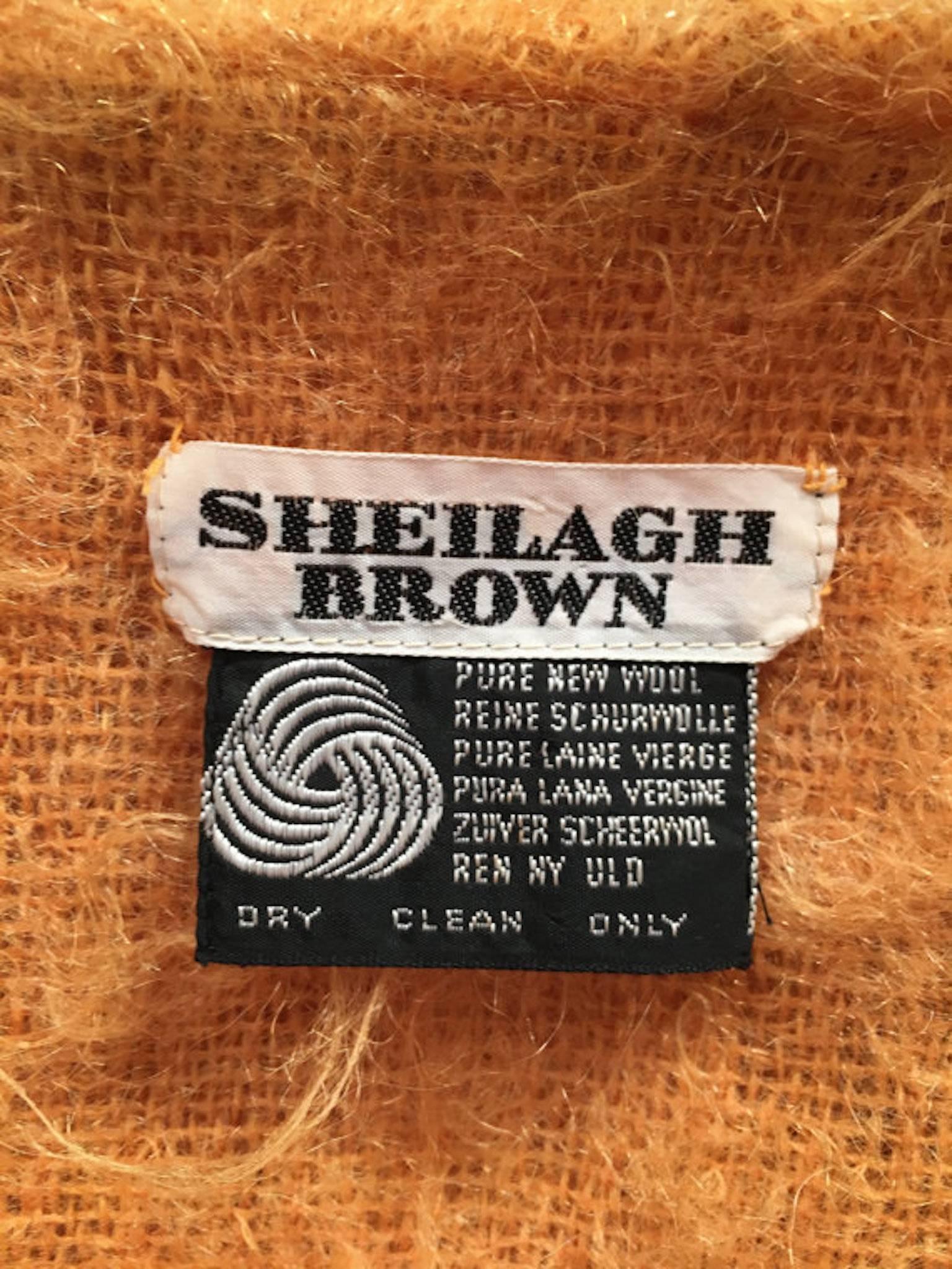 Women's Vintage 1970s Sheilagh Brown Mohair Draped Wrap Wool Coat One Size