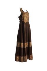 Annabelinda Hera Liberty Print Maxi Dress 1970s Vintage Velvet Cotton