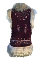Vintage 1960s / 70s Afghan Suede Embroidered Waistcoat