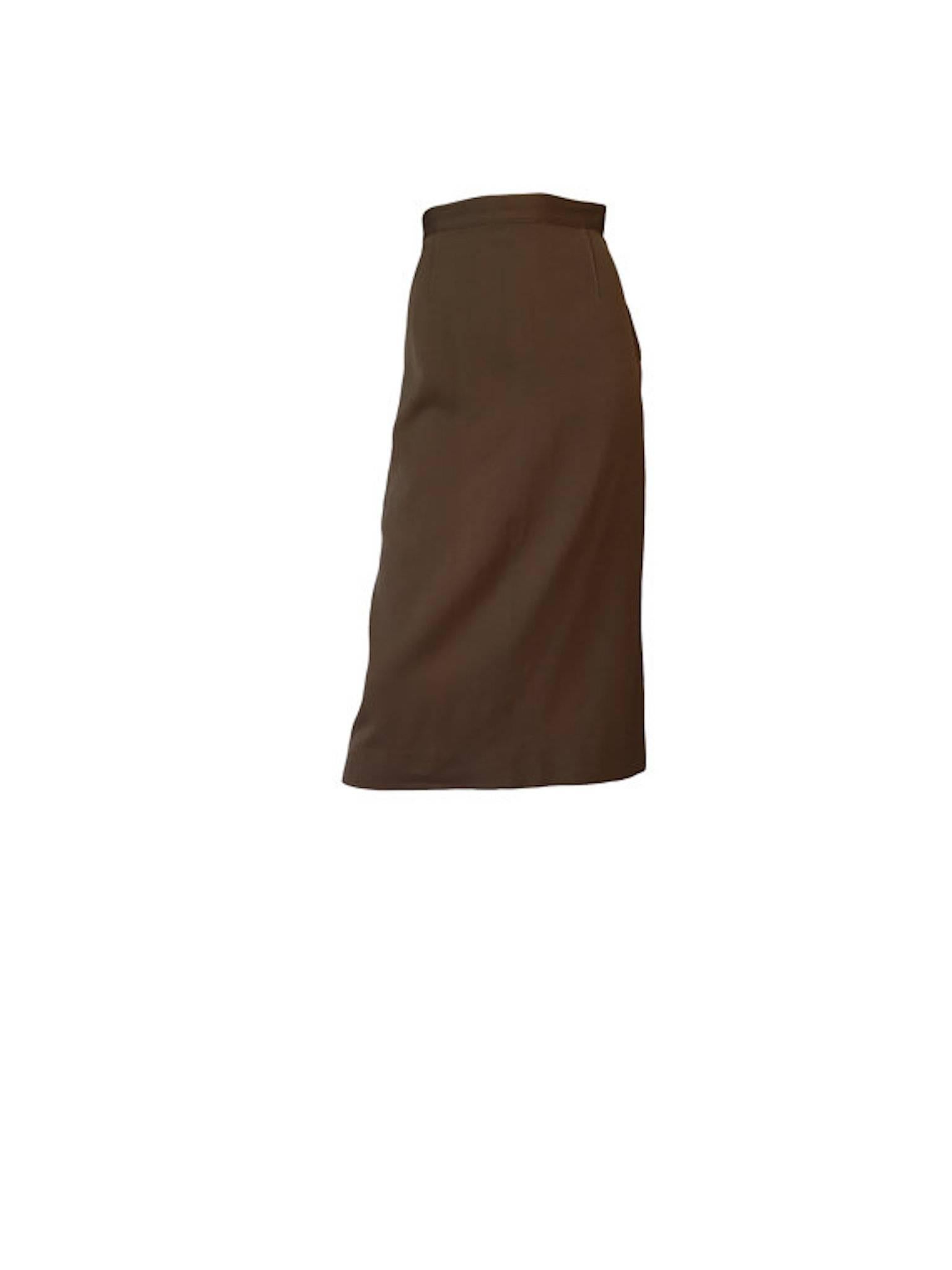Brown Gilbert Bests Apparel Vintage 1940s Gabardine Wool Skirt Jacket Suit Set UK 8/10