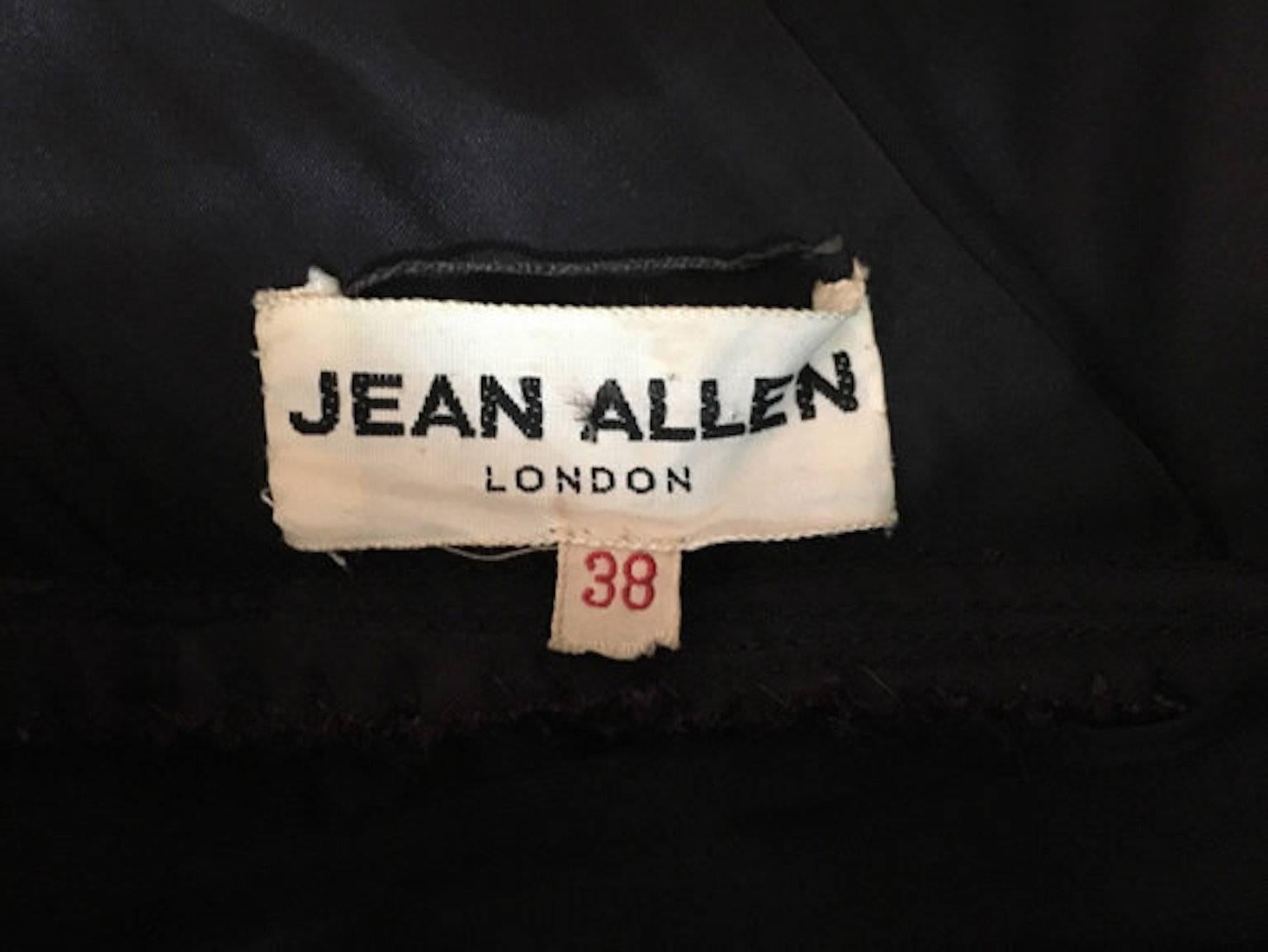 Women's Vintage Jean Allen 1960 Black Chiffon Evening Dress UK 10 For Sale
