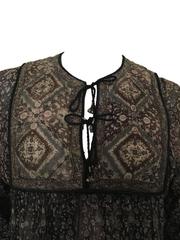 Vintage 1970s PHOOL Lightweight Cotton Floral Dress Quilted Yoke