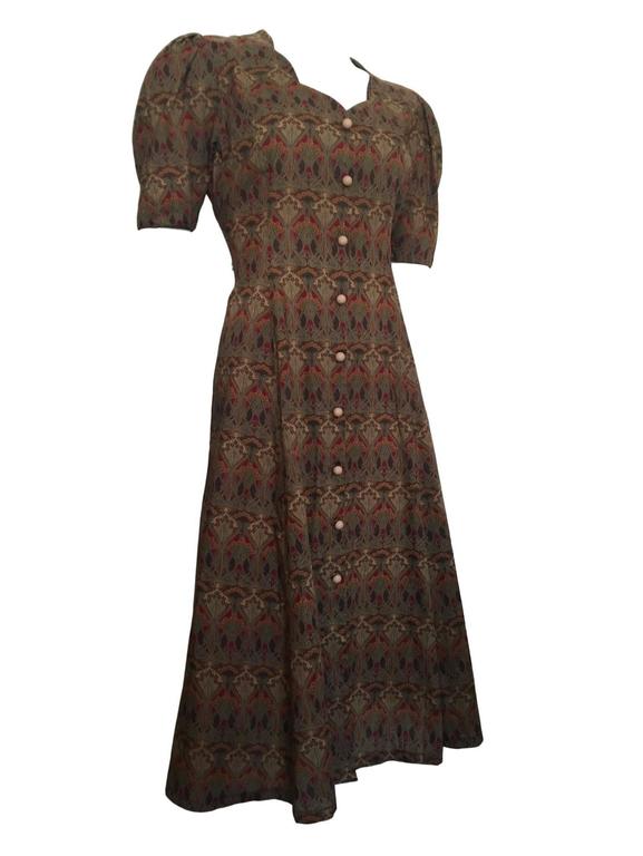 Trrags Cotton Liberty Lanthe Print Art Nouveau Dress Midi at 1stDibs