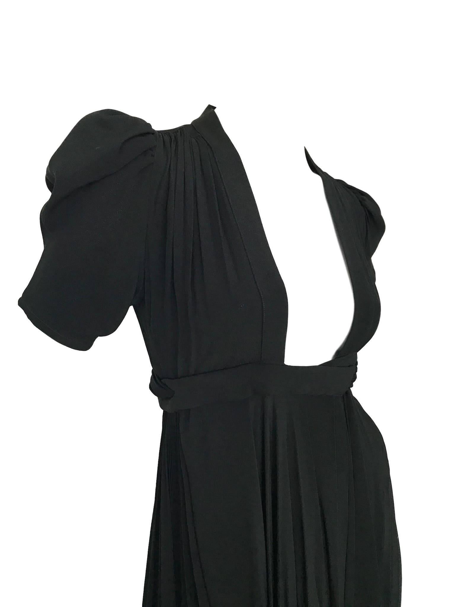 OSSIE CLARK for QUORUM Black Wrap Dress  In Excellent Condition In Portsmouth, Hampshire