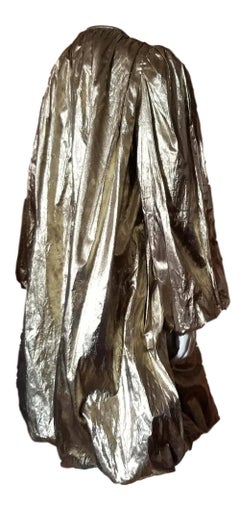 Vintage 1980s A.J Barry Gold Metallic Parachute Jacket Evening Coat
