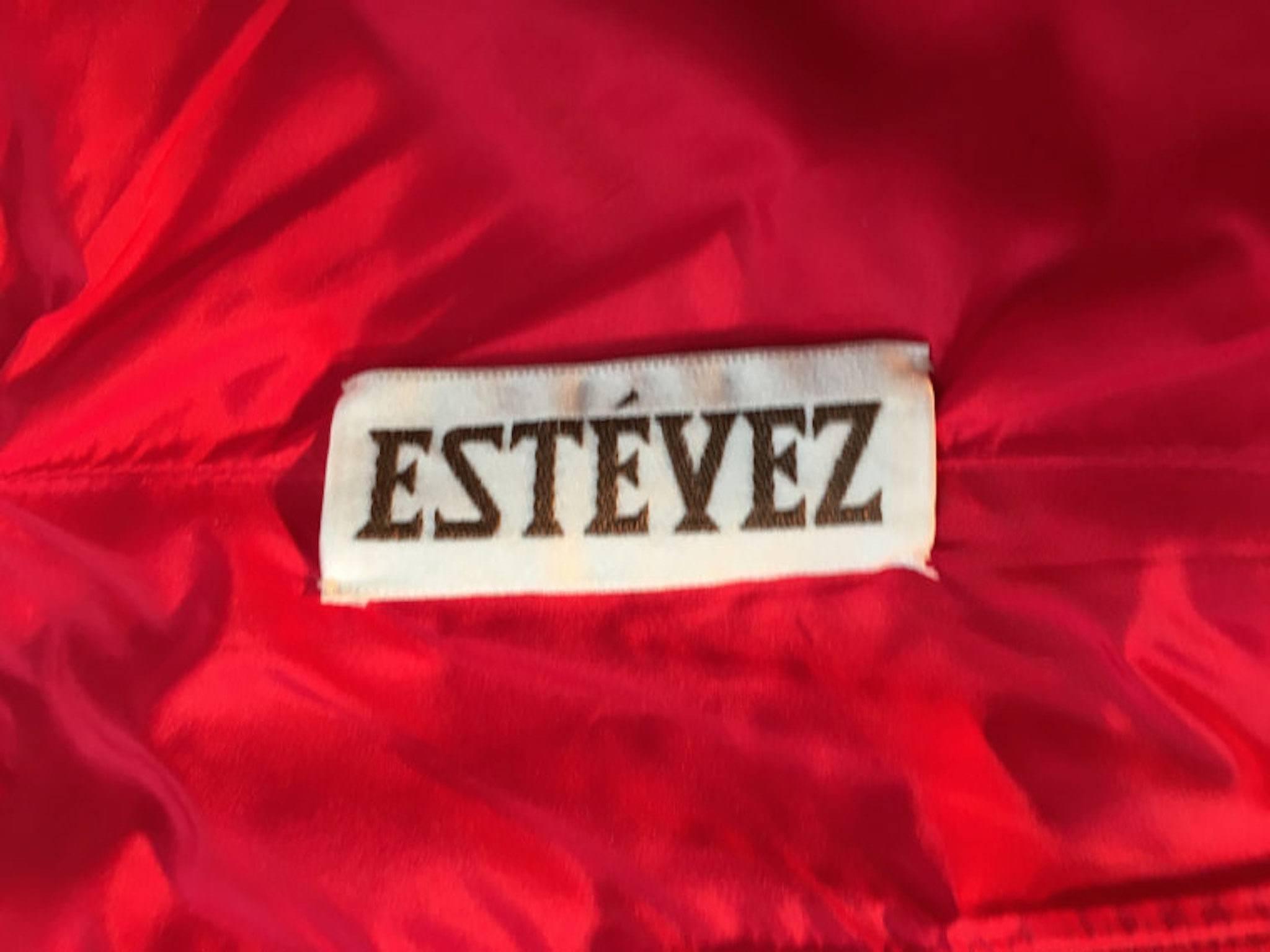 Estevez Vintage Red Taffeta Bustier Cocktail Evening Dress 1970s  In Excellent Condition In Portsmouth, Hampshire