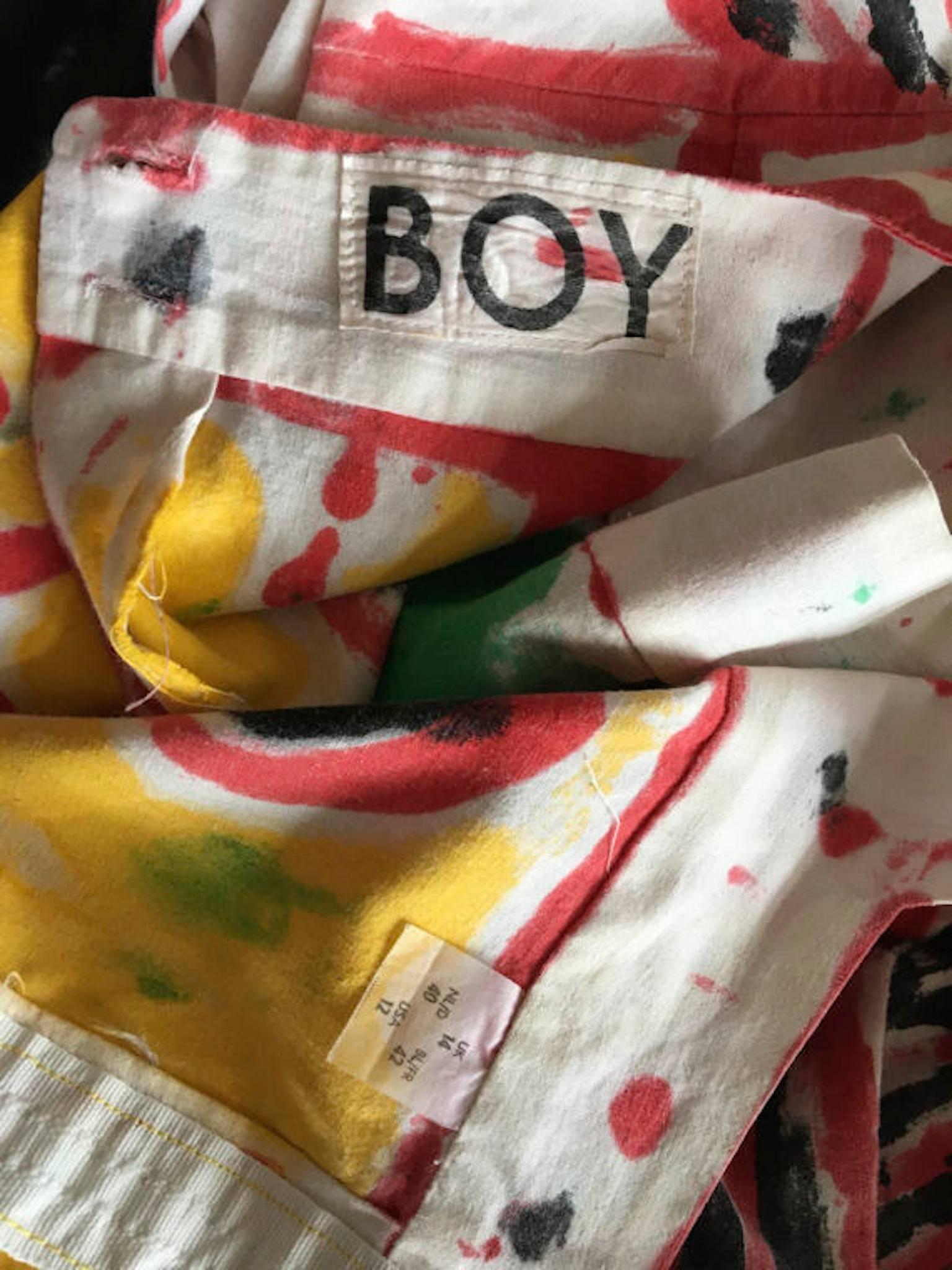 BOY London 1983 Hand Painted Cotton Dress In Good Condition In Portsmouth, Hampshire