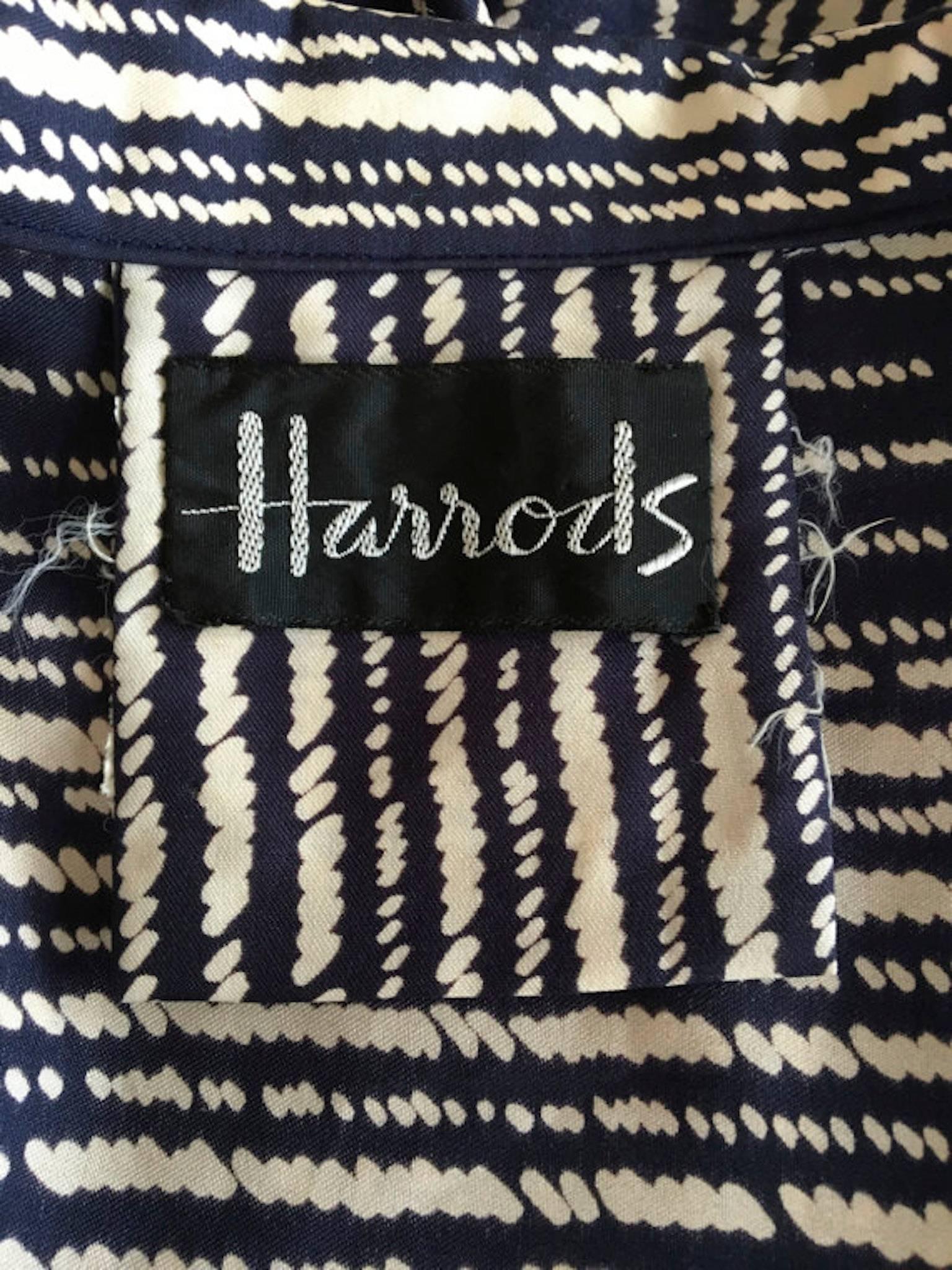 Vintage 1970s Harrods Striped Blue White Jumpsuit In Excellent Condition In Portsmouth, Hampshire