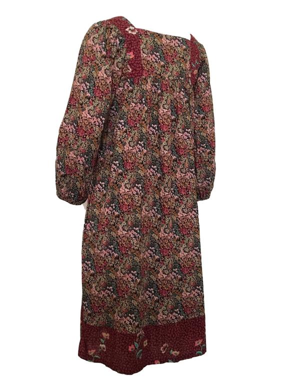 Vintage 1970s Floral Cotton Mini Smock Dress Noyadd Rhulen 10 /12 For ...