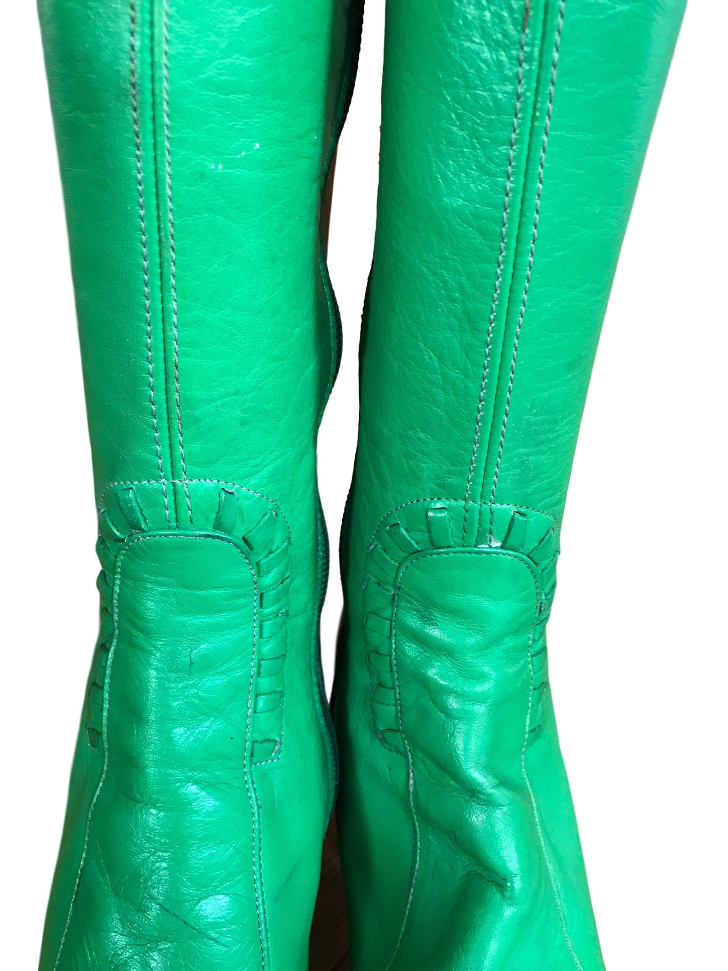 bright green boots