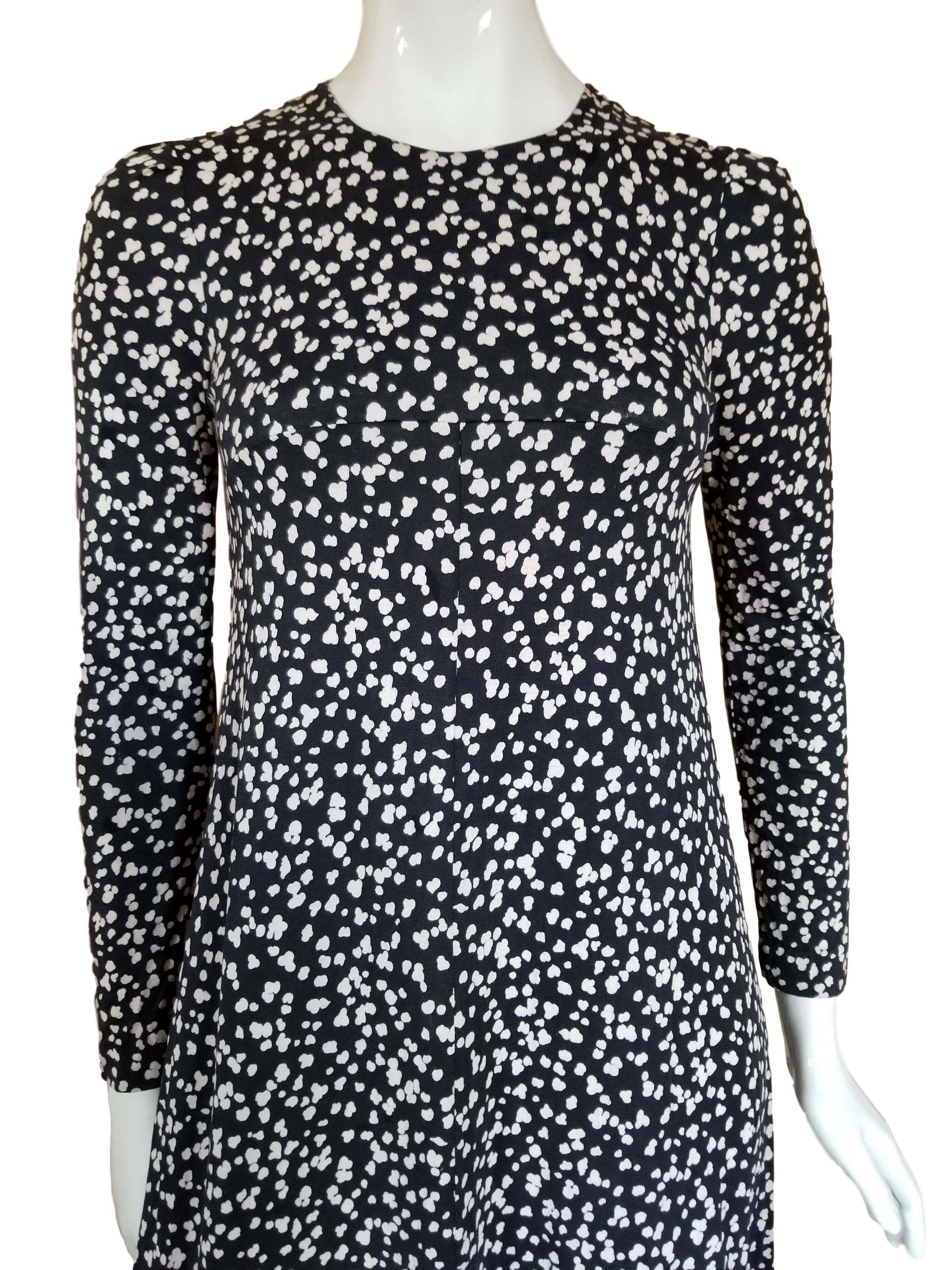 Black Diane Von Furstenberg 1970s Navy Blue White Cotton Rayon Maxi Dress For Sale
