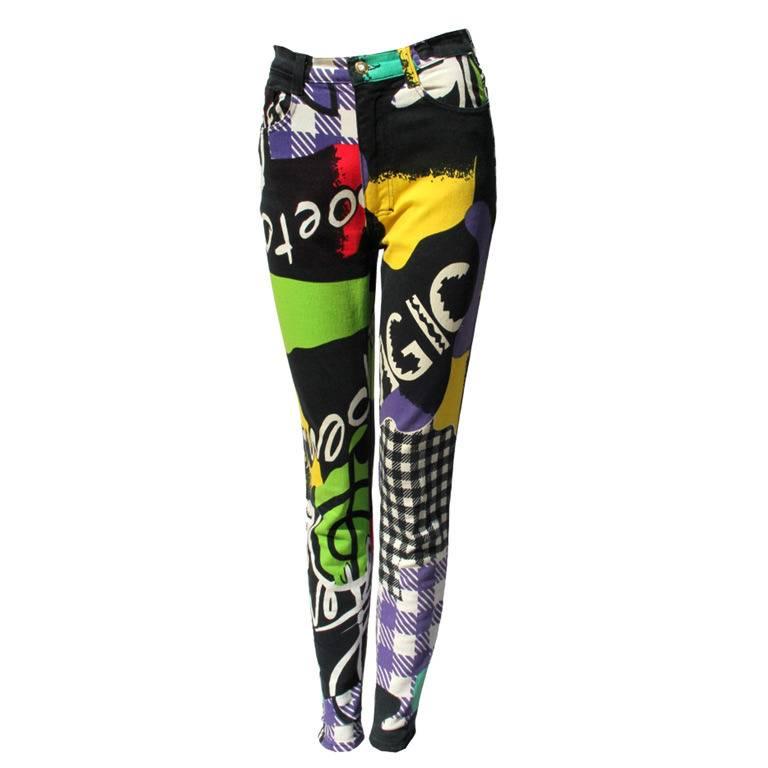 Gianni Versace Printed Pants Spring 1991 For Sale