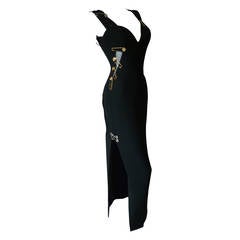 Iconic Gianni Versace Couture Safety Pin Gown Spring 1994