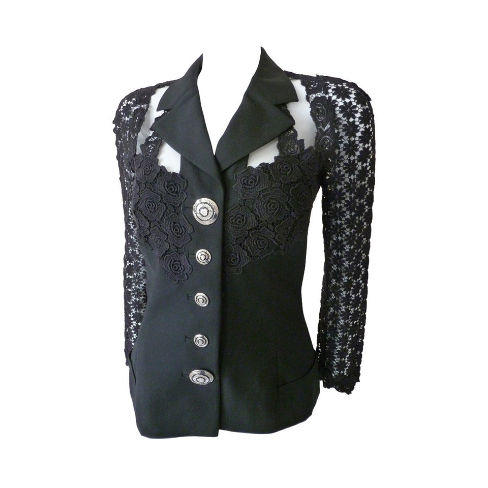 Gianni Versace Couture Lace Cut-Out Jacket Spring 1994
