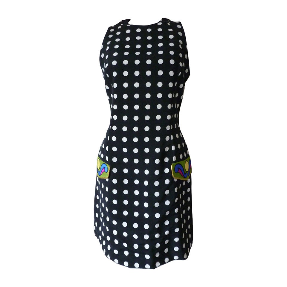 Gianni Versace Couture Polka Dot Dress Spring 1991 For Sale