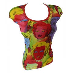 Gianni Versace Couture Marilyn Print Top Spring 1991