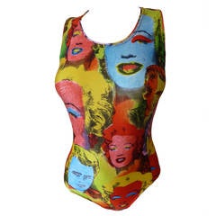 Gianni Versace Couture Marilyn Print Bodysuit Spring 1991