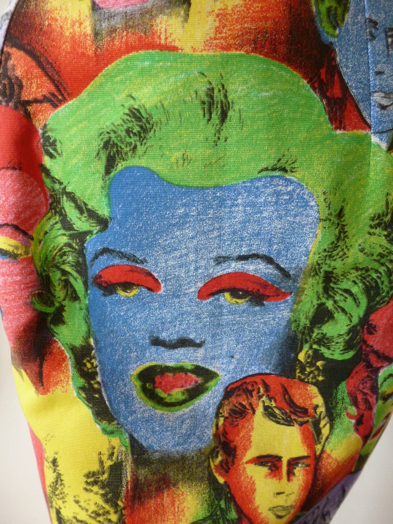 Iconic Gianni Versace Couture Marilyn print cotton gessato skirt from the Spring 1991 Pop-Art collection.

Marked an Italian 38.

Manufacturer - Alias S.p.a.