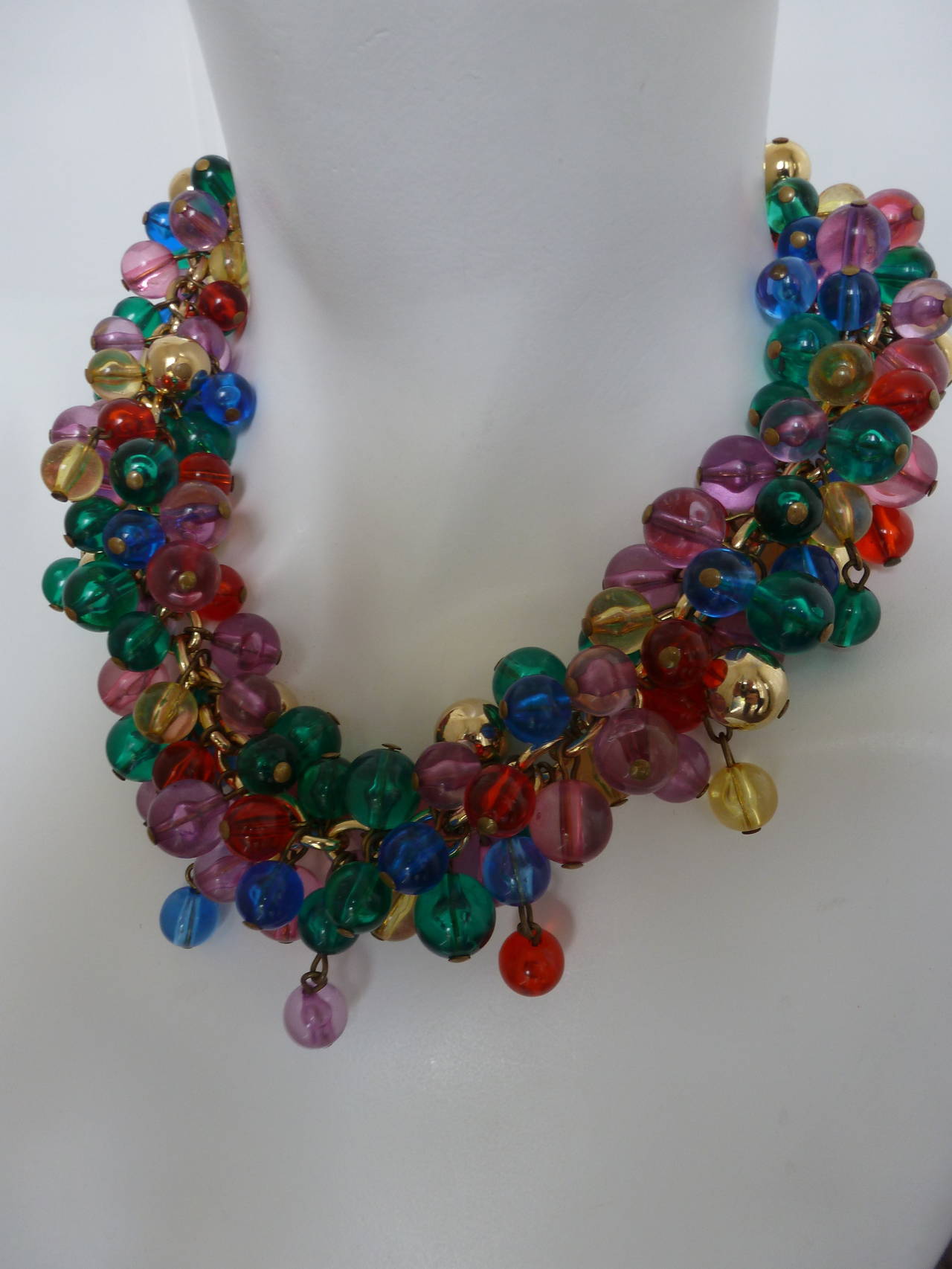 Women's Gianni Versace Pop-Art Multicoloured Beaded Collar Spring 1991 For Sale